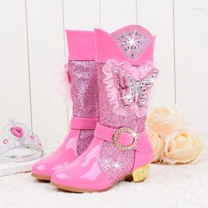 Buty 2024 Princess Girls High Winter Children's ciepła miękka urocza moda marki nad kolanem dla dzieci buty śnieżne