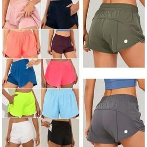 Yoga Lu Short Pants Brand Womens Yoga Outfits High midjeshorts träning Fitness Wear Girls Running Elastic Adult Pants Sportsw 3 Hig High S