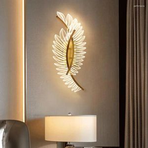 Wall Lamps Nordic LED Lamp Feather Sconce For Bedroom Bedside Living Room Stairs Home Decorations Indoor Lighting Fixture Luster