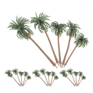 Kwiaty dekoracyjne 20 szt. Mini Palm Tree Miniaturowe sceny drzewa Fałszywe modele żelazny drut do pociągu plastikowy stół piaskowy