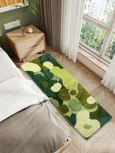 Mattor 3D Stereo Moss Tufted Matta For Living Room Bedroom Modern Green Forest Shaggy Mattor Bedside Floor Mat Anti-Slip Home Decor