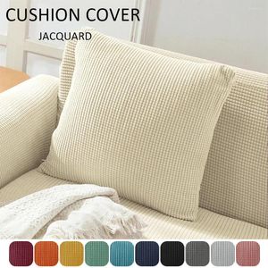 Travesseiro jacquard cobre polar velo decorativo capa simples tingido caso 45x45cm sólido quadrado moden casa fronha