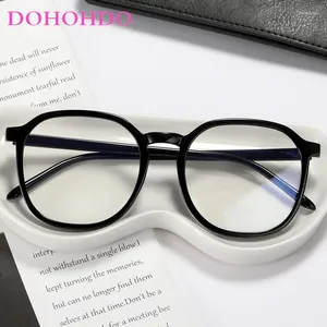 Okulary przeciwsłoneczne Dohohdo 2024 moda duże ramy kobiety okulary okulary mężczyźni mężczyźni niebieskie szklanki blokujące światło w stylu college'u płaskie lustro okulary