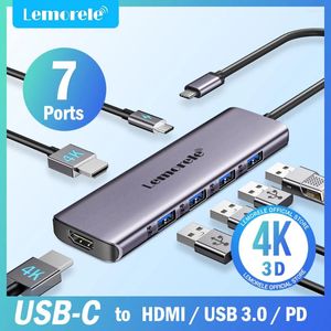 Lamorelle TC66L 7 In-1 USB Hub Type C Docking Station 3.0 4K HDMI 100W PD Multi Splitter Adapter For Macbook Windows IOS