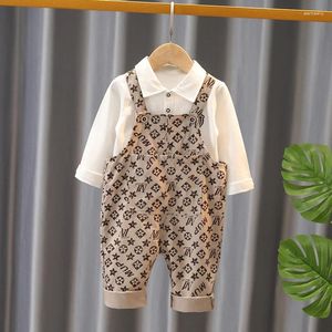 衣類セット春秋の男の子の服ファッションマザーキッズボーイズ幼児衣装生まれたオーバーオールコットンスーツ子供2pcs