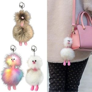 Kreki z kreskówek Faux Fur Struć wisiorek Pluszowy pluszowe lalki mody monety ozdoby Ozdoby Keyring na klucze Prezent x3UD