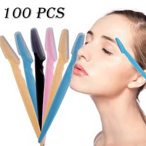 100 PCS Großhandel Kleine Professionelle Augenbrauen Trimmer Weibliche Augenbraue Messer Gesicht Haar Entferner Werkzeug Für Frauen 240131