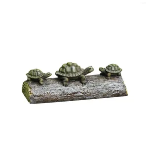 Garden Decorations Turtle Floating Ornament Animal Figurines Fairy Statue Realistic Decoration Tortoise Climbing Platform For Home Lawn Pond