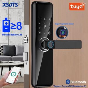 Smart Lock Z1 k7 Pro Biometric Phouserprint Door Black Tuya App عن بُعد إلغاء توضيح كلمة المرور الإلكترونية بدون مفتاح