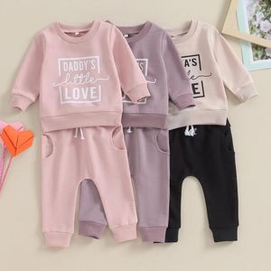 Clothing Sets CitgeeAutumn Toddler Baby Boys Girls Fall Outfits Long Sleeve Letter Print Pullover And Pants Set Warm Clothes