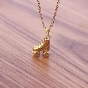 Pendant Necklaces 316L Stainless Steel Ice Skate Necklace Sports Charm Jewelry Figure Skating Accesorios Para Mujer Sporty Gift