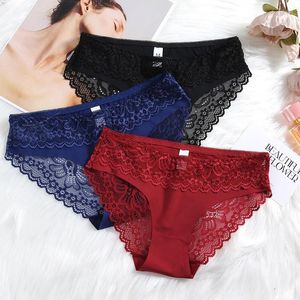 Mutandine da donna in pizzo sexy biancheria intima signore comode di lingerie morbida femmina bordo decorativo donna slip a vita bassa traspirante