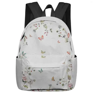 Рюкзак с бабочкой, цветком, листом, стволом дерева, студенческие школьные сумки для ноутбука, на заказ для мужчин, женщин, женщин, путешествия, Mochila