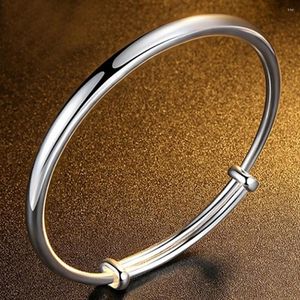 Länkarmband Justerbar storlek 925 Sterling Silver Bangle Cuff Charm Armband smycken för kvinnor bröllop