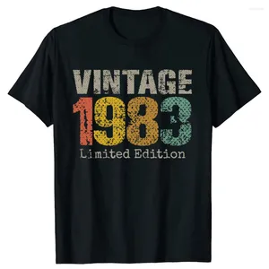 Мужские футболки 2024 г. Модная футболка 40 лет, винтаж 1983 г., ограниченный выпуск, классические футболки на 40-й день рождения, повседневные базовые футболки с короткими рукавами