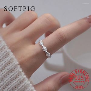 Cluster Rings SOFTPIG Real 925 Sterling Silver Sea Shells Ring For Women Cute Fine Jewelry Minimalist Accessories In Summer