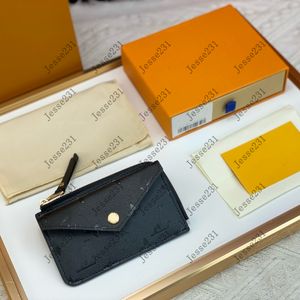 7A Tasarımcı Cüzdanları Kadın Erkekler Orijinal Deri Mini Zippy Organizatör Cüzdan Kart Tutucu Recto Verso Para Çantalar Çanta Çantası Anahtar Çantası Accessoires Kutu toz çantası ile