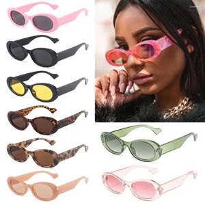 Occhiali da sole 1PC Vintage Gothic Small Women Fashion Leopard Jelly Color Occhiali ovali Uomo Ins Trend Shades UV400 Eyewear