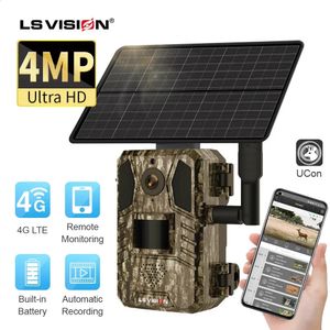 LS VISION 4G SIM Card Solar Caça Trilha Câmera 14MP PIR Detecção de Movimento À Prova D 'Água IP66 Câmera de Vida Selvagem Com 20M Visão Noturna 240126