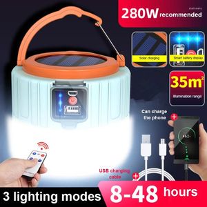 Lanternas portáteis super brilhante lâmpada de acampamento usb recarregável energia solar led luz iluminação noturna emergência para churrasco caminhadas