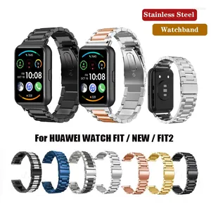 Cinturini per orologi Cinturino in metallo in acciaio inossidabile per bracciale Huawei Fit 2 / FIT2 con accessori per connettori