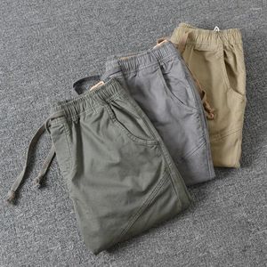 Calças masculinas elegantes calças casuais slim cortadas skinny primavera homens carga para uso diário