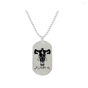 Pendant Necklaces Anime Black Clover Cosplay 5 Style Necklace Silver Color Stainless Steel Jewelry For Women Men Party Birthday Gift