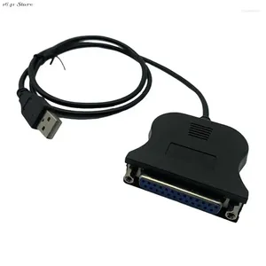 1x USB till DB25 Female Port Print Converter Cable LPT Adapter Adapter Printer Crod Wire Svart