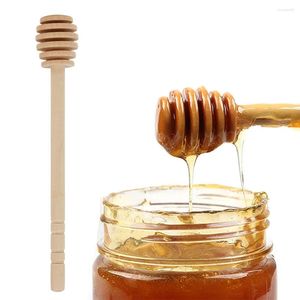 Spoons 8/16cm Mini Honey Stir Bar Mixing Handle Jar Spoon Practical Wood Dipper Long Stick Supplies Kitchen Tools