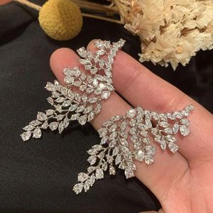 Dangle Earrings Fashion Copper Zirconia For Woman Flower Luxury Famous Brand Jewelry Collection