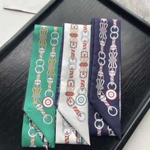 Accanlar Dimi İpek Şerit Eşarp Kadın Kız Moda Kerchief Boyun Kılbancı Logo Kafa Bandı 86 5cm