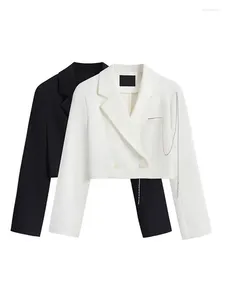 Damenanzüge JMPRS Sommer Frauen Dünne Blazer Taste Mode Streetwear Langarm Herbst Crop Jacke Loos All-match Elegante Damen Anzug Mantel