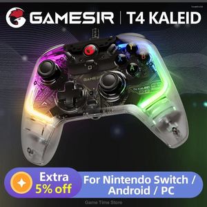 Oyun Denetleyicileri Gamesir T4 Kaleid Şeffaf Kablolu Denetleyici Gamepad PC Switch için Hall Effect ile Gamepad Android TV Kutusu Fiş ve Oyun Joystick