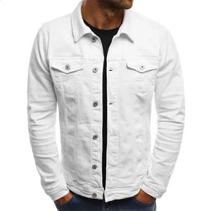 Hiphop męskie kurtki dżinsowe streetwear zwykły bawełniany klasyczny szczupły dżinsy płaszcz męskiej marki ubrania kowbojskie kurtka ropa para hombre 240119