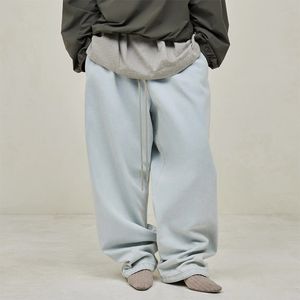 Fashion USA 24SS MALE MAŁE SILICONE Etykieta Ogółe dżinsowe spodnie Elastyczne dżinsy sznurka