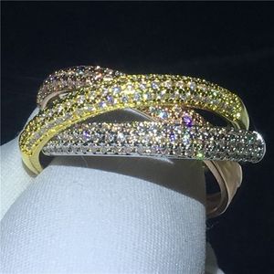 Romantyczne 3-w-1 Zestaw Pierścień Obietnicy 925 Srebro 5A CZ Stone zaręczyny Pierścień Wedding Pierścień dla kobiet