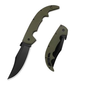 CL Coltello pieghevole di sopravvivenza grande AUS-10A Stone Wash / Lama nera G10 Maniglia per campeggio all'aperto Coltelli tattici per cartelle con scatola al minuto