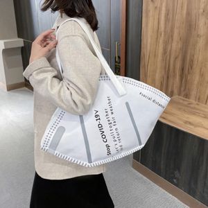 Totes Capacity Handbags Large Casual Women Canvas Tote Bags Creative Hobos Mask Shoulder Female Fashion Trendy Ladies Shopper Bag314S