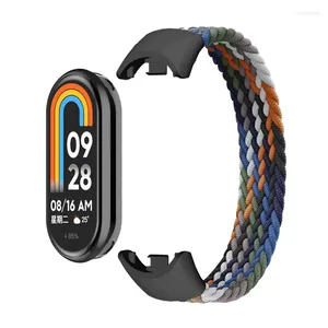 Uhrenarmbänder Geflochtene Solo-Schleife für Xiaomi Mi Band 8 Armbandzubehör Elastische Nylon-Uhrenarmbänder Ersatz-Correa-Armband Miband NFC