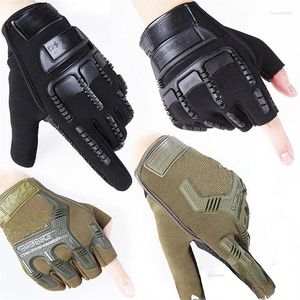 Luvas de ciclismo equipamento de proteção tático militar meio dedo paintball airsoft s combate anti-skid men bicicleta completa