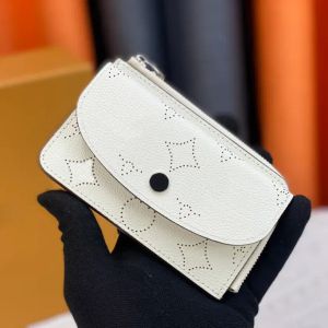 Mulheres Luxurys Designers Titulares de Cartão Bolsas Carteiras Laser Pinhole Gravação Saco Genuíno Couro Senhoras Viagem Carteiras Moeda Bolsa Com Caixa de Presente