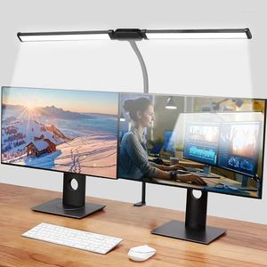 Lâmpadas de mesa Dupla Cabeça LED Desk Stepless Regulável Monitor de Tela de Computador Luz Leitura Luminária para Lâmpada de Escrita