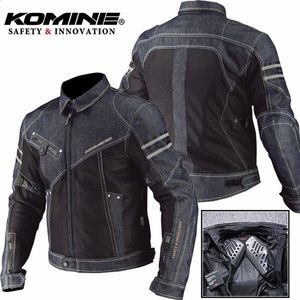 KOMINE JK006 Jacke Frühling Atmungsaktives Denim Mesh Racing Ride Hochleistungs-Fallschutzkleidung Motorradjacke 240119