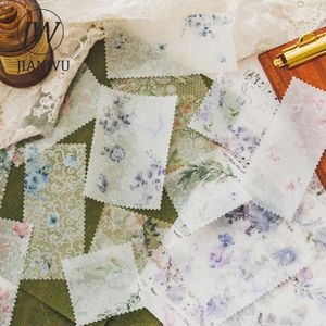 20 fogli serie di pizzo semi-sogno fiore vintage PET materiale decorativo carta creativa fai da te spazzatura diario collage cancelleria