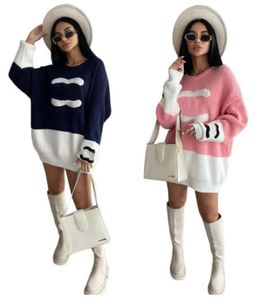Kadın Sweaters Klasik Tasarım Kadın Yün Sweater Ceket Tığ işi mujer örgü kapüşonlu elbise uzun kollu mektup cc yuvarlak boyun kazak hoodies casual 552
