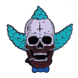 Brooches Fan Skull Krusty The Clown Smoking Enamel Pin There's No Rest For Wicked. Wonder You're Always Tired.