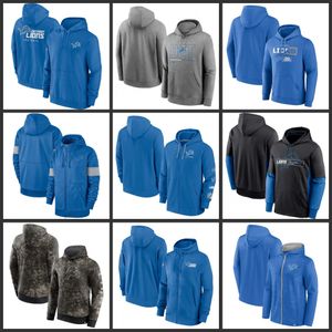 Detroit''lions'Men Surrey Full-STACK SIDLINE Team Performance Pullover Hoodie