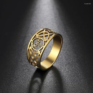 Cluster Rings Dreamtimes Magatama Irish Knot for Women Lady Classic Hollow Celtic Silver Color Wedding Party Gifts Fashion Jewelry