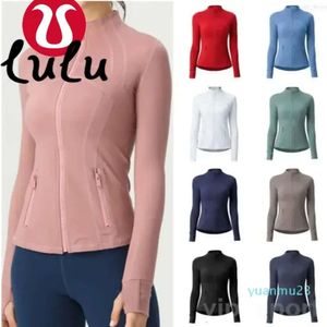 Lu Align Lu Define Yoga Woman Jacket Long Sleeve Sports Coat Exercise Outdoor Fitness Jackets Solid Zip Up Athletic Sportswear Quick Dry 17 S W High s wear