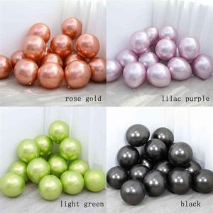 20pcs 12inch New Color Rose Gold Metallic Balloons Lilac Purple Chrome Light Green Latex Globos for Wedding Birthday Party decor Y3013